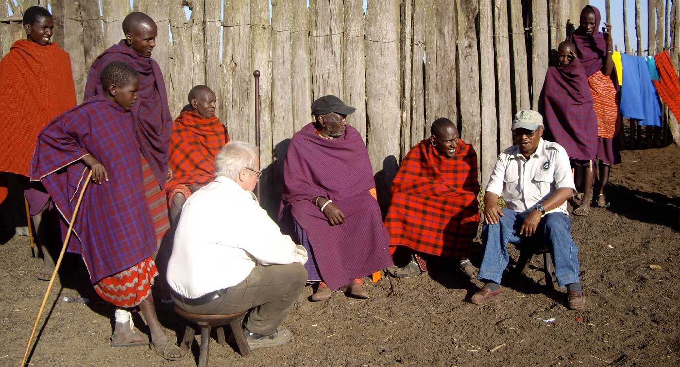 Prof. Borner with Masai People (Around 1994)